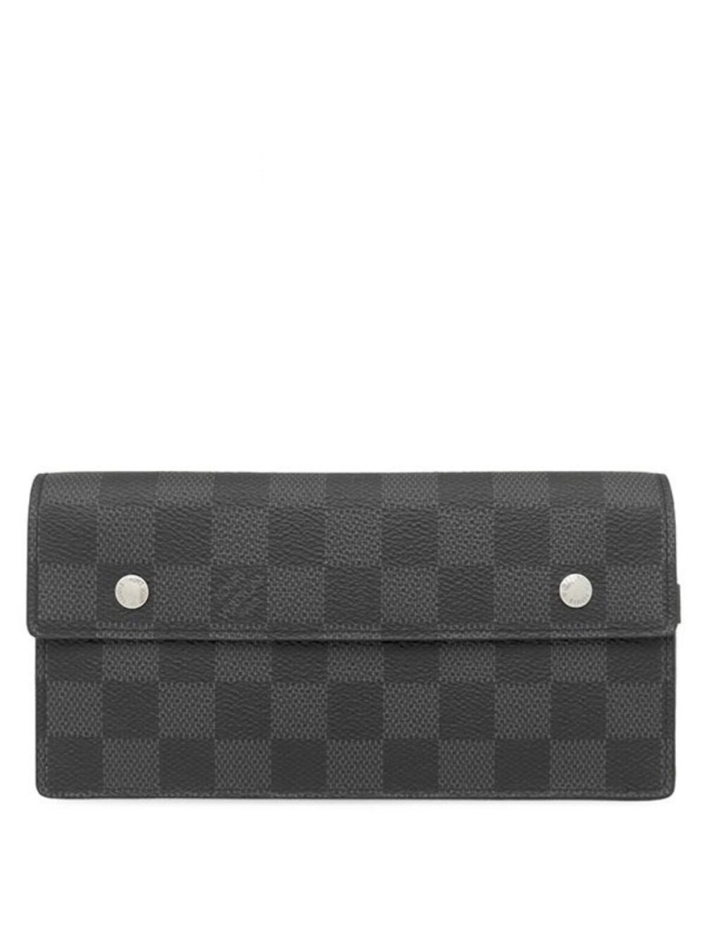 Louis Vuitton Wallet Portefeuille Accordion Damier Graphite Canvas Silver Chain